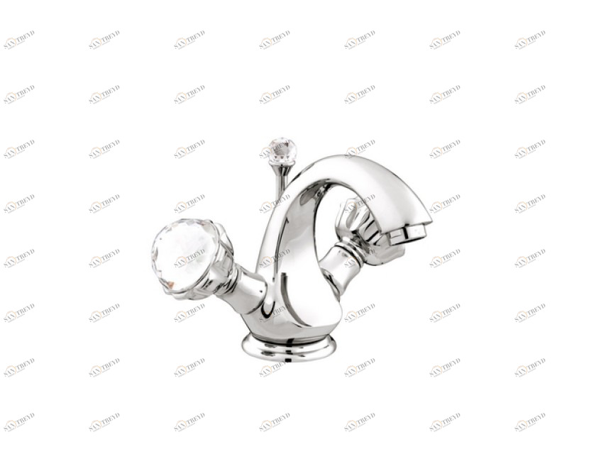 036205.000.50 Смеситель для раковины на одно отверстие с кристаллами сваровски Яркий хром Mestre Atlantica