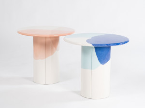 Высокий круглый стол из эмалированной стали