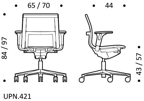 ICF Поворотное офисное кресло из сетки с 5 спицами и колесиками Una chair sun-id-1492929 - Вид №4