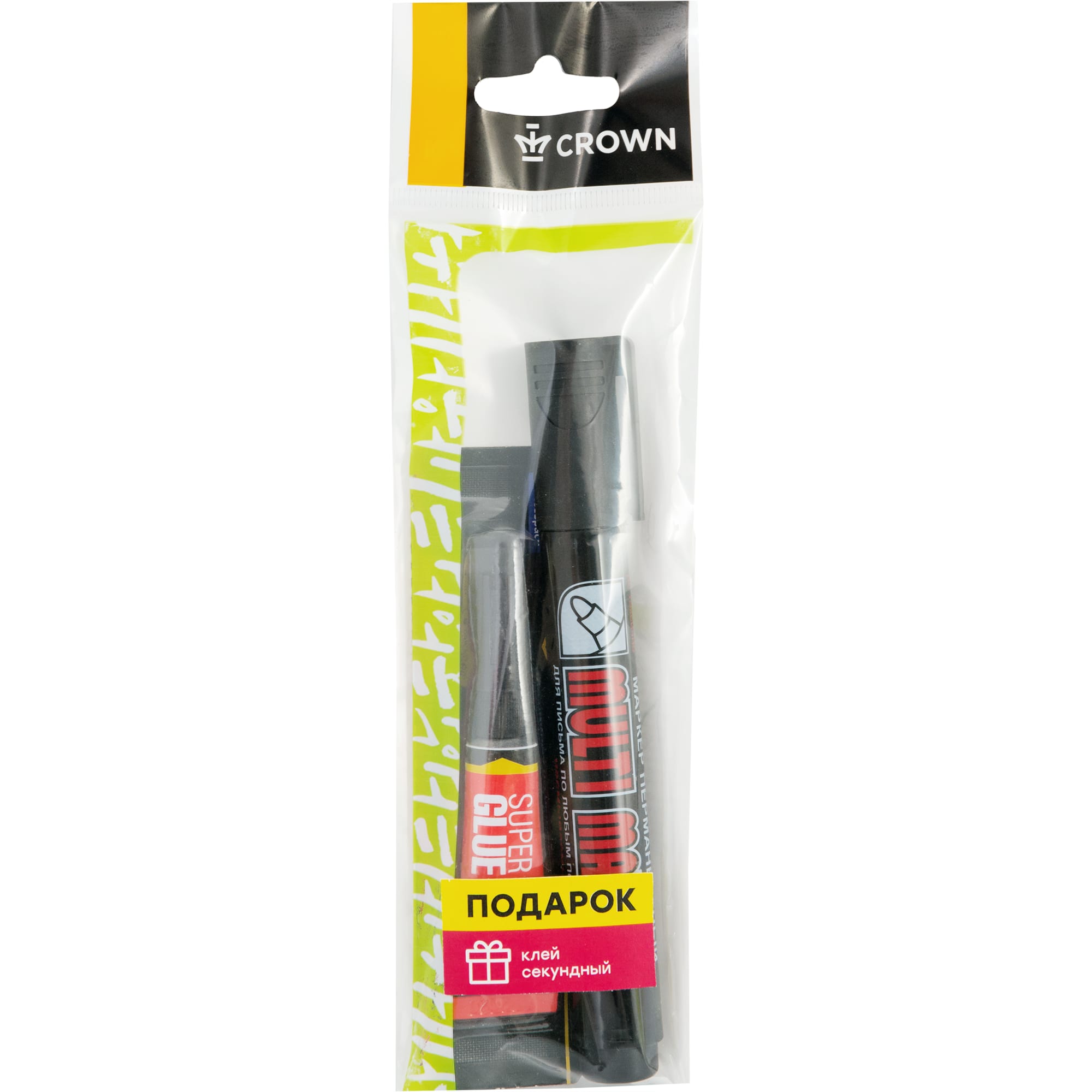 89138636 Маркер перманентный черный 3 мм Crown и суперклей Santreyd  - Вид №1