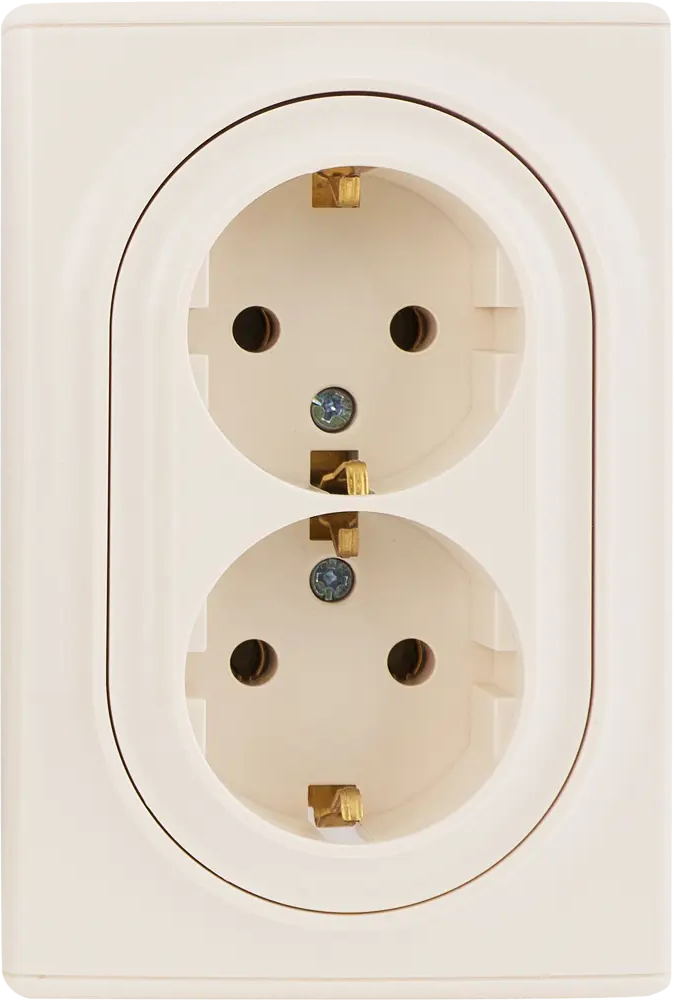 ONEKEYELECTRO Florence - двойная розетка с заземлением в бежевом цвете 82126984
