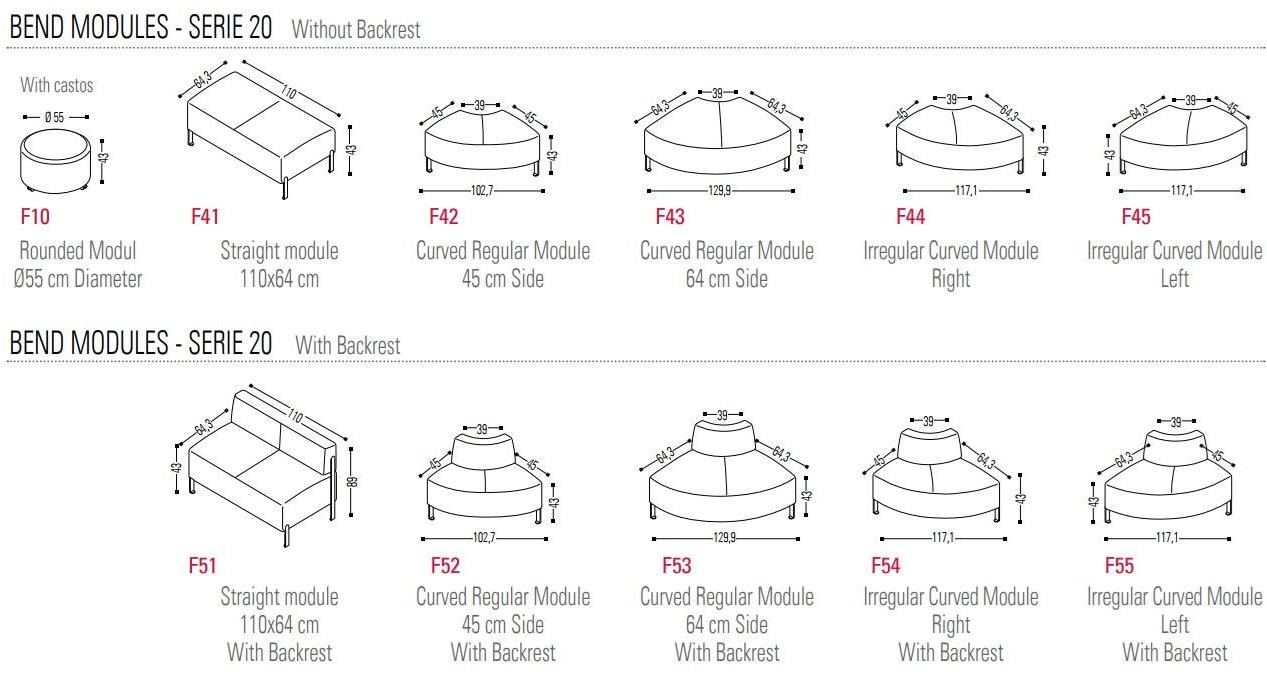 ACTIU Модульная скамья из ткани Bend sun-id-1406203 - Вид №4