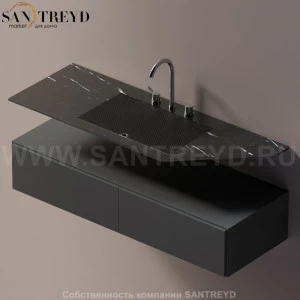 AELLN0CA11214ED Подвесная раковина настенная прямоугольная Agape Ell черная