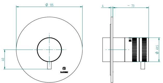 ZAZZERI Смеситель для душа Modo sun-id-1383170 - Вид №1