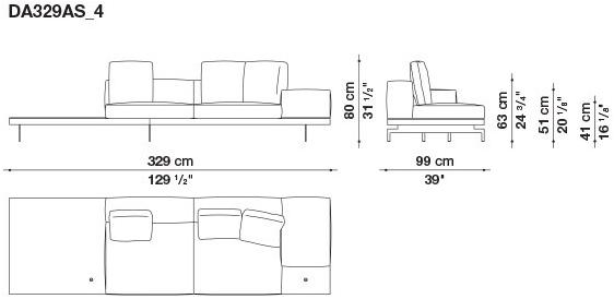 B&B Italia 3-х местный тканевый диван Dock sun-id-1376507 - Вид №175