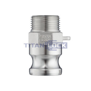 Камлок нержавеющий тип F ниппель, наруж. резьба BSP 1 1/2", AISI316, TL150FSS316 TITAN LOCK