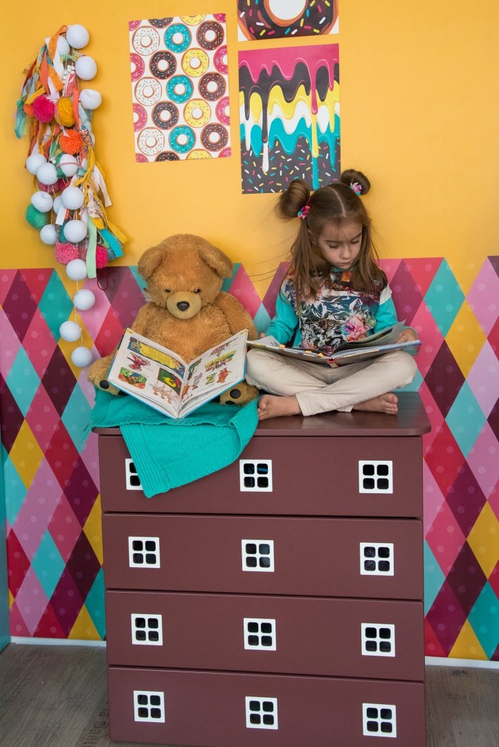 Комод детский с 4 ящиками и декором "Амстердам" МАНДАРИН АМСТЕРДАМ 179544 Бежевый Santreyd  - Вид №9