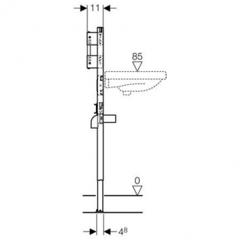 Инсталляция Geberit  Duofix 111.493.00.1 для подвесного умывальника, Н112-130, для встроенного смесителя Santreyd  - Вид №2