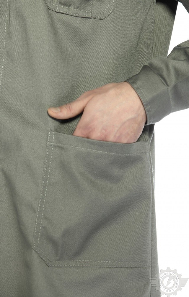 65754 Халат "Профессионал" мужской темно-серый со светло-серым  Одежда для обслуживающего персонала  размер 56-58/170-176 Спецодежда  - Вид №6