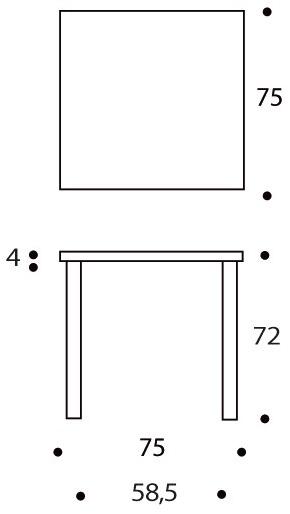 Artek Квадратный деревянный стол L-leg sun-id-1393454 - Вид №1