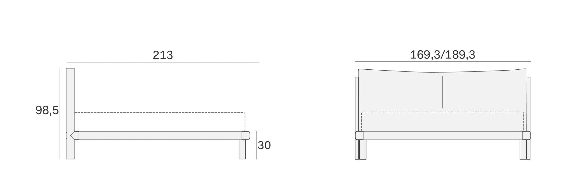Двуспальная кровать с мягким изголовьем Novamobili MIZU ARCH-00106634 - Вид №7