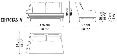 B&B Italia Диван из ткани с шезлонгом Édouard EDOUARD sun-id-1511183 - Вид №10