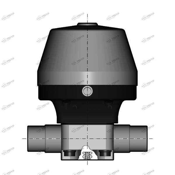 SANIT 223485001100090 2/2-ходовой мембранный клапан В.М., тип 485, PVC-C d, 90 г 110, цапф, Северная Каролина 