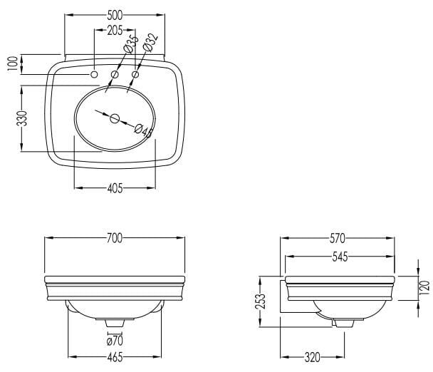 Консольный умывальник с держателем для полотенец Devon&Devon ROSE ARCH-00001297 - Вид №3