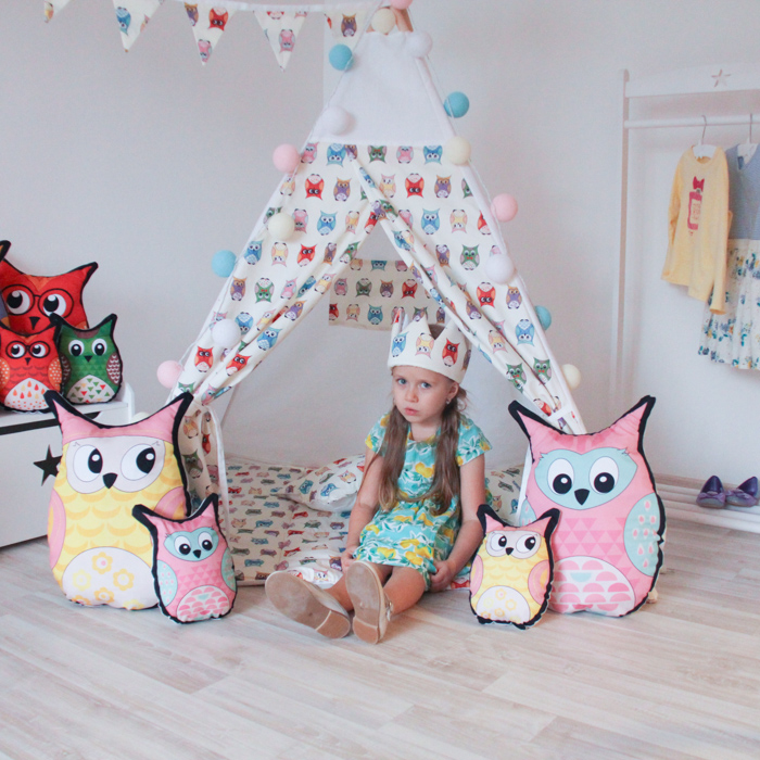 Игровой коврик для вигвама Funky Owl VAMVIGVAM FUNKY OWL 281598 Красный;желтый;розовый Santreyd  - Вид №1