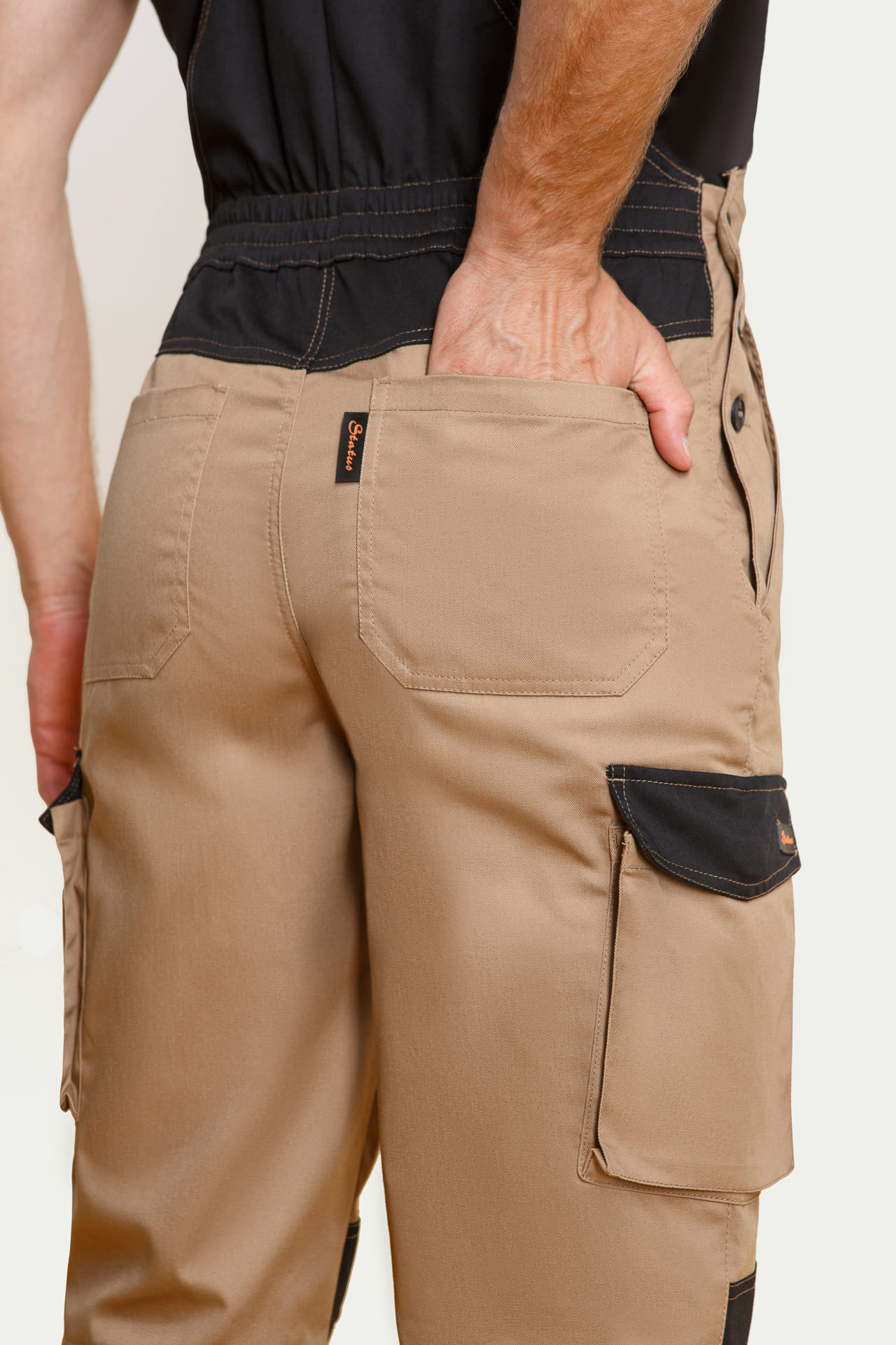 64637 Костюм  NEW 2 бежевый с черным STATUS  Летняя спецодежда  размер 64-66/170-176  - Вид №14