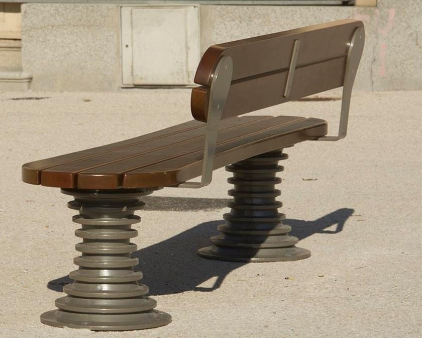 GHM-ECLATEC Деревянная скамейка со спинкой Bell'ora sun-id-1475278 - Вид №2