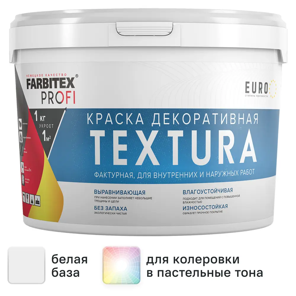 Краска акриловая декоративная фактурная Textura FARBITEX PROFI 7кг STLM-2051422
