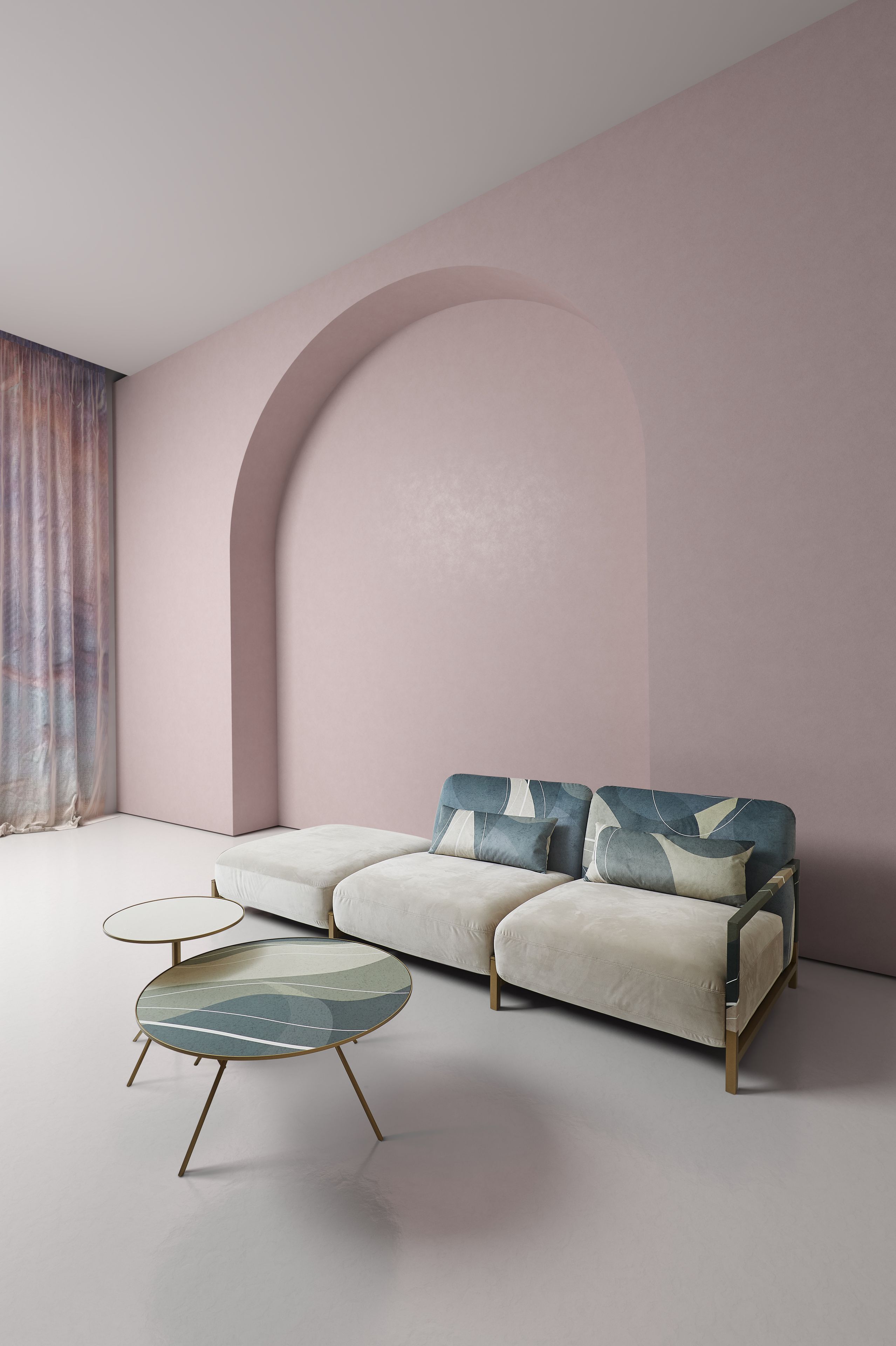 Круглый металлический журнальный столик MOMENTI Home &amp ARCH-00021808