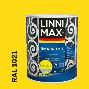 89349586 Грунт-эмаль по ржавчине 3 в 1 Linnimax цвет желтый полуматовый 0.75 л STLM-1438255