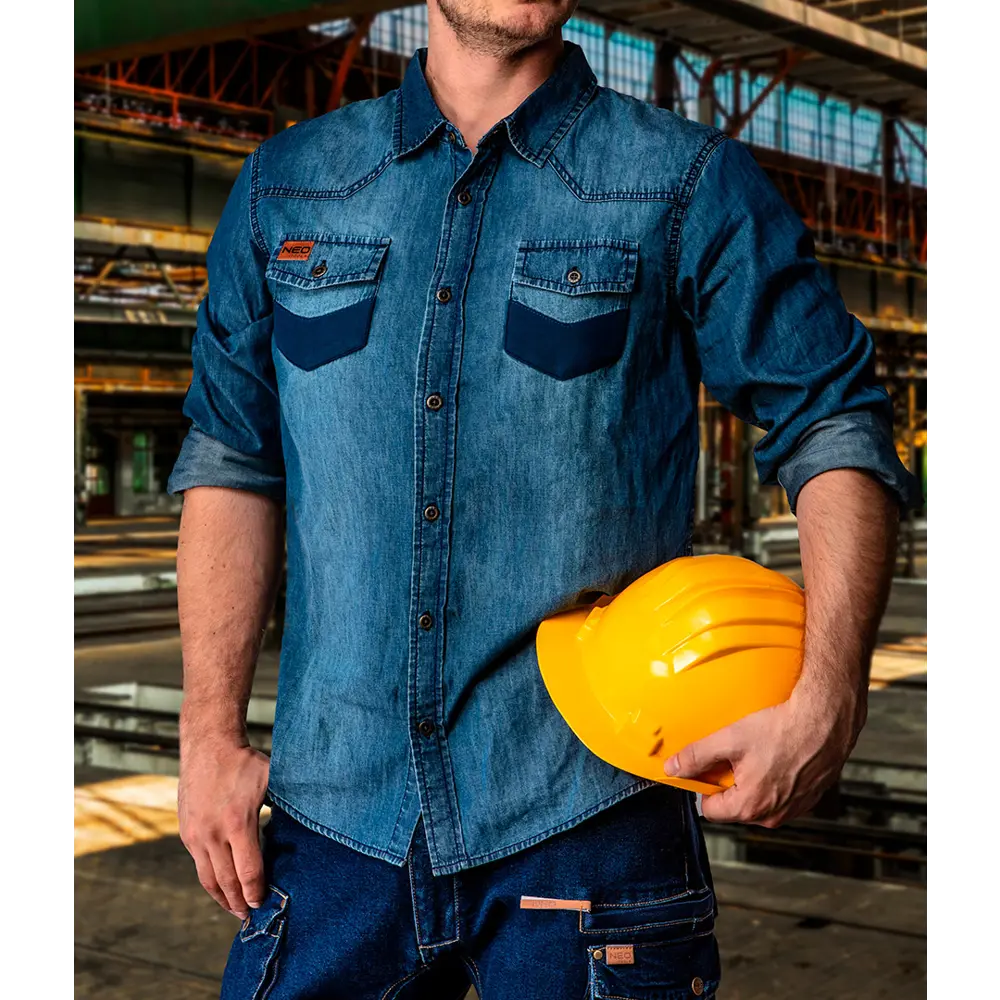 Рубашка Neo Tools Denim темно-синяя размер XL рост 187 STLM-2009422 - Вид №5