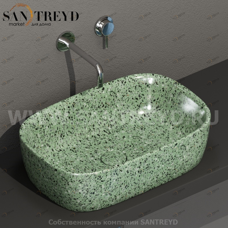 GE045GV Накладная раковина на столешницу  прямоугольная Ceramica Globo GENESIS