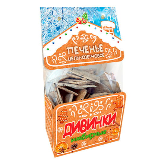 Печенье имбирное цельнозерновое с мёдом Дивинка 150 г Santreyd 12932