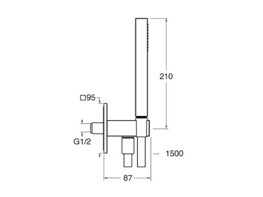 Настенный ручной душ с шлангом с системой защиты от накипи CRISTINA Rubinetterie дополнения для душа / ванны / умывальника-Shower &amp ARCH-00032643 - Вид №2