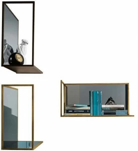 Sovet italia Прямоугольное настенное зеркало с полкой Helia