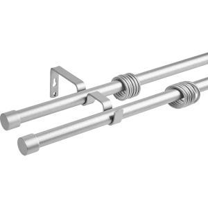 Настенный карниз раздвижной двухрядный Orbis d19/16 мм 140-280 см металл цвет серебро 89362223 STLM-2166550