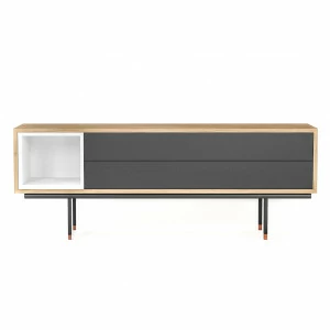 Тумба под телевизор длинная серая Quadro new BRAGIN DESIGN  256524 Серый