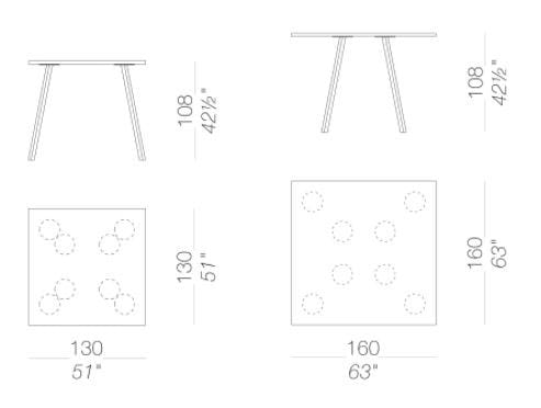 Высокий квадратный ламинированный стол Lapalma ARCH-00050446 - Вид №15