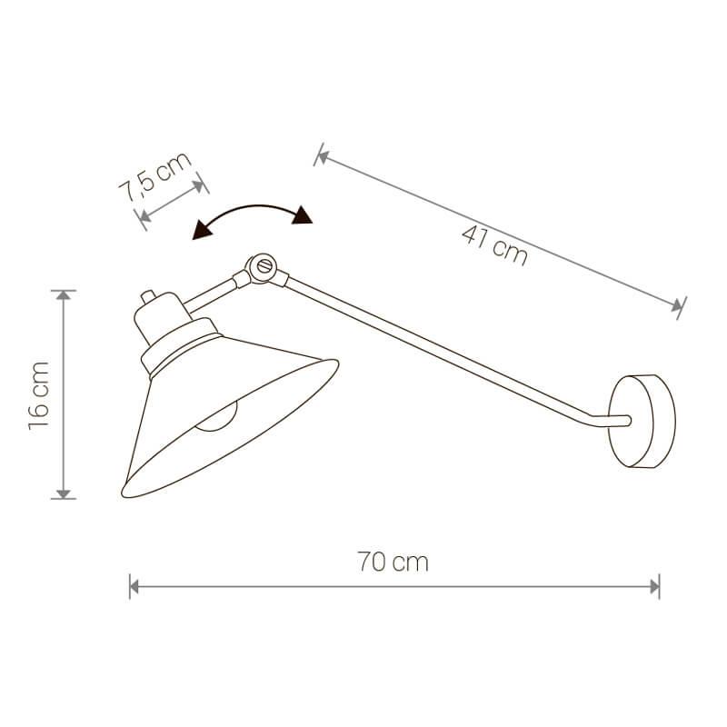 Спот настенный с металлическим плафоном на кронштейне графит Techno 9145 NOWODVORSKI TECHNO 00-3948993 Черный - Вид №1