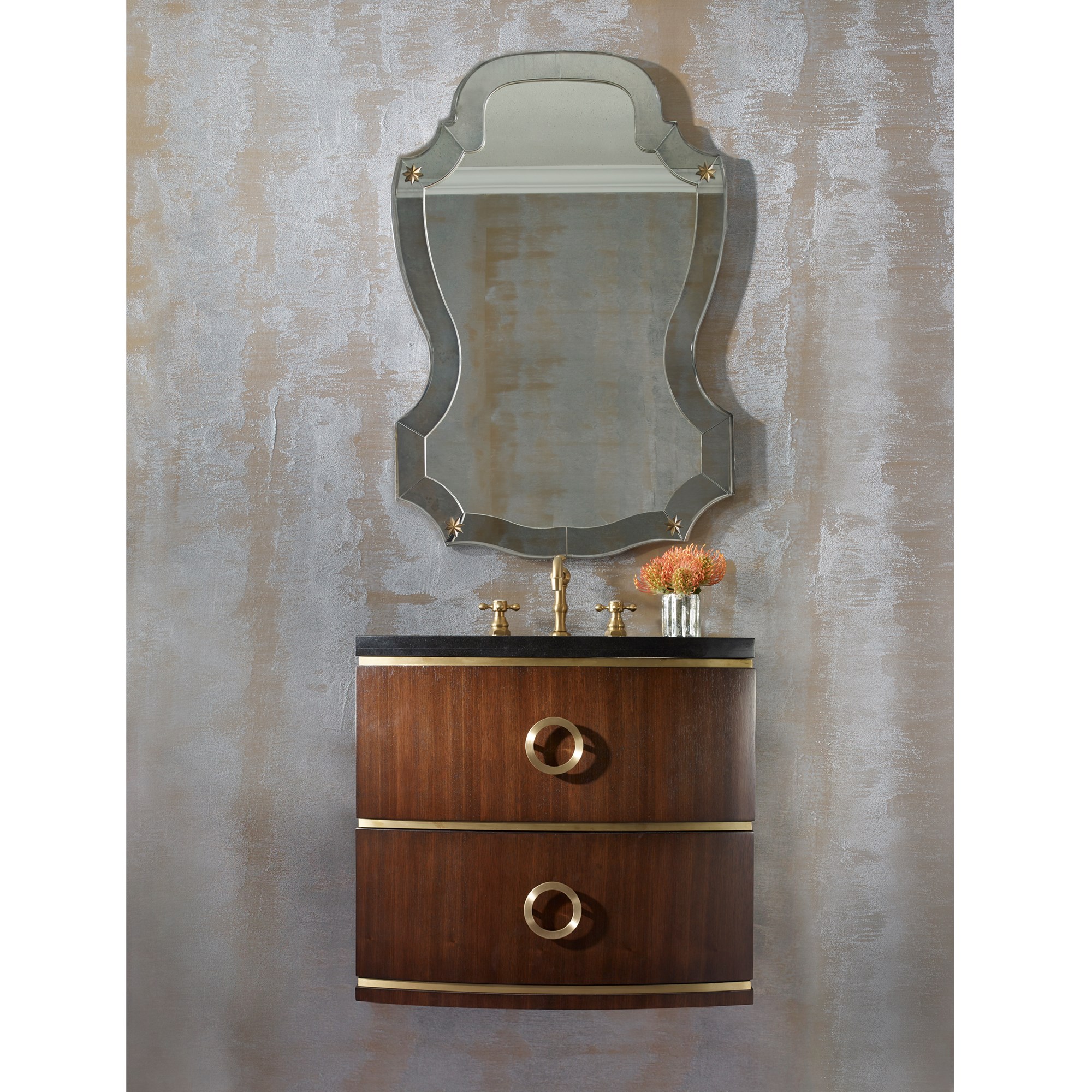 Тумбочка, Petite (до 33,5) 07231-110-112 Cirque Petite Wall Sink Chest -Dk Walnut Ambella  - Вид №3