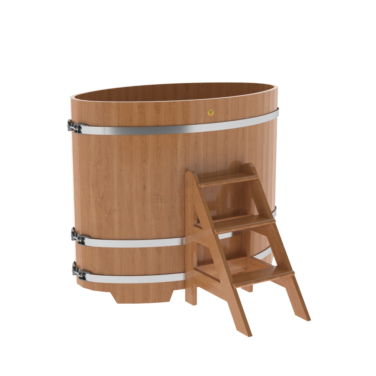 1276 Купель овальная из дуба 0,80х1,42х1,2 натуральный Alyarus 