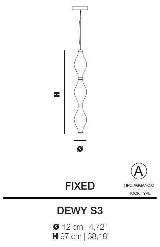 Подвесной светильник из боросиликатного стекла Euroluce Lampadari Dewy ARCH-00114844