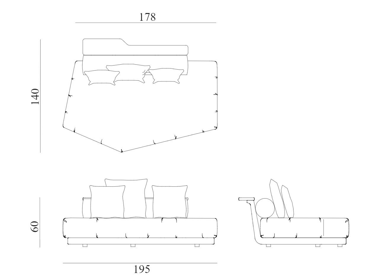 Секционный садовый диван из ткани и красного дерева Exteta Sunset ARCH-00103597 - Вид №23
