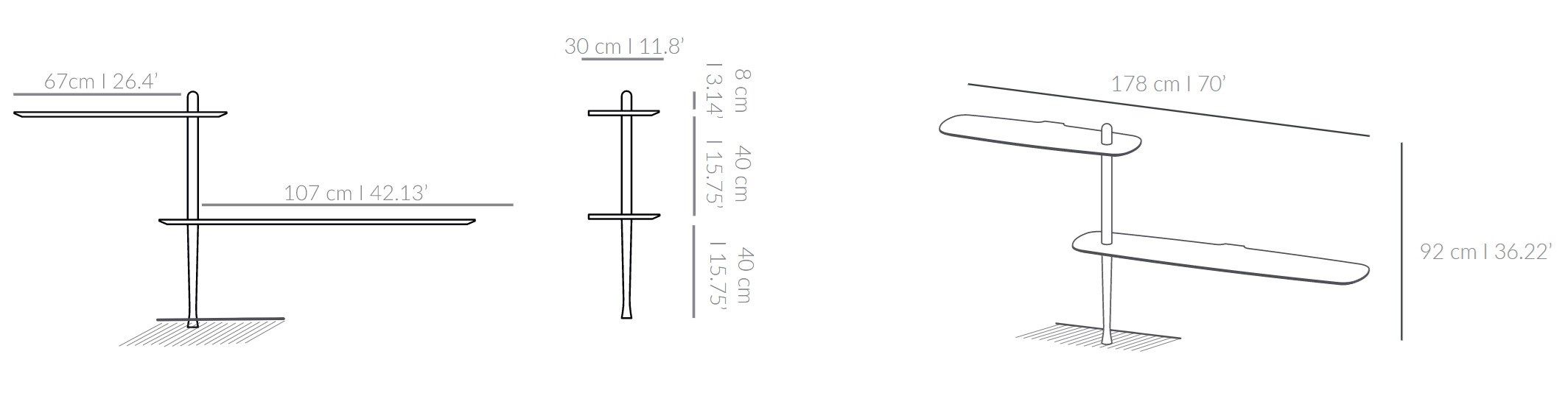 Модульная полка для пола из шпона NOMON уникальная ARCH-00144627 - Вид №10