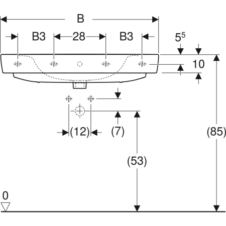 501.723.00.1 Накладная раковина Geberit Renova Plan Geberit  - Вид №3