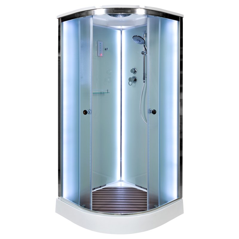 ЕМ1512 R с гидромассажем (гм.) Душевая кабина DETO Серия EM D08S LED