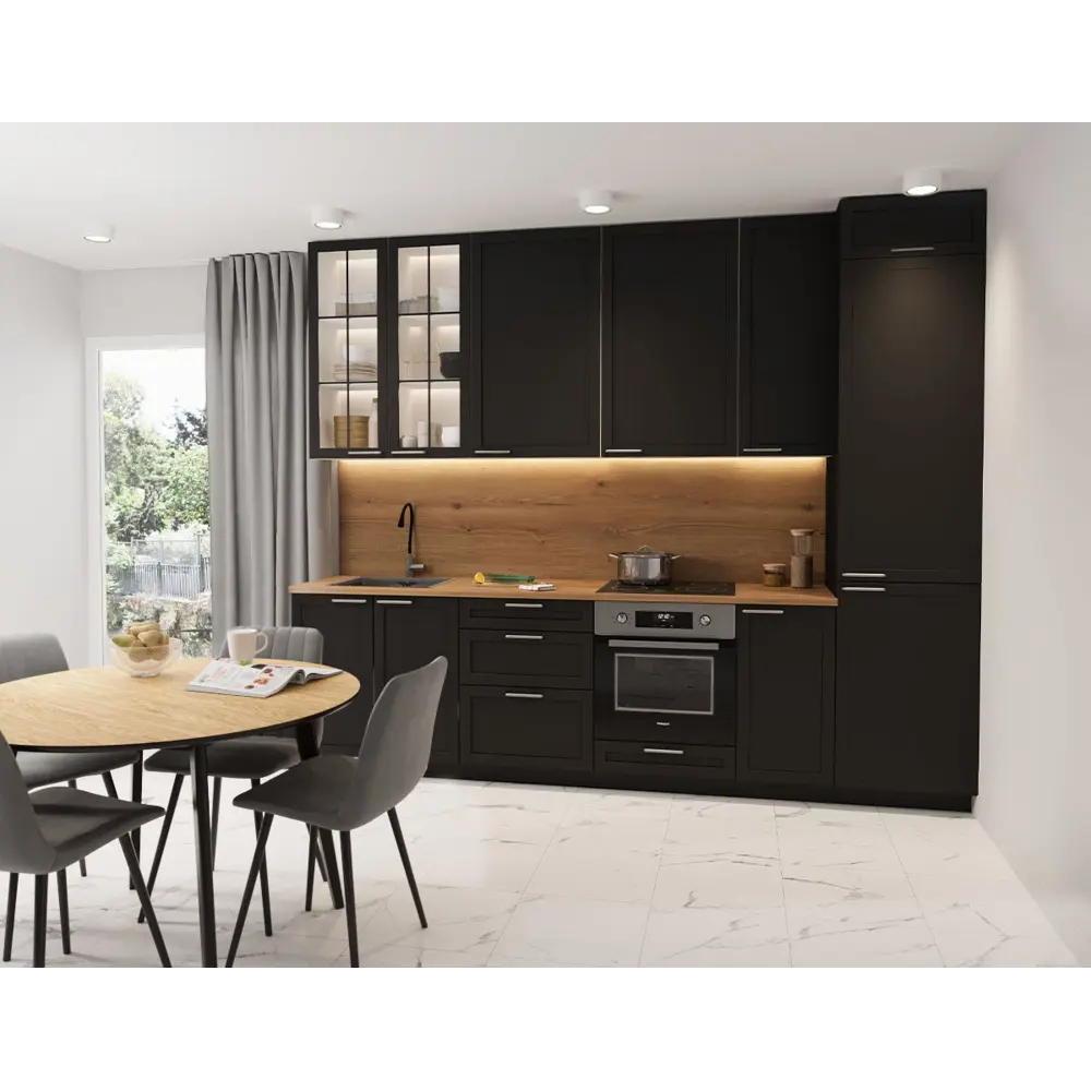 Фасад для кухонного шкафа Ньюпорт 39.7x102.1 см Delinia ID МДФ цвет черный Ньюпорт Черный STLM-2026430 - Вид №1