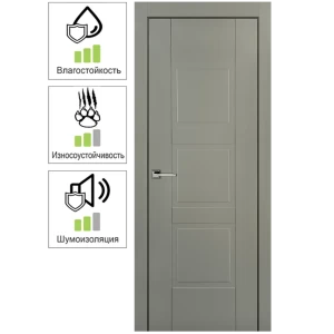 Дверь межкомнатная Этна глухая эмаль цвет грей 60x200 см (с замком)