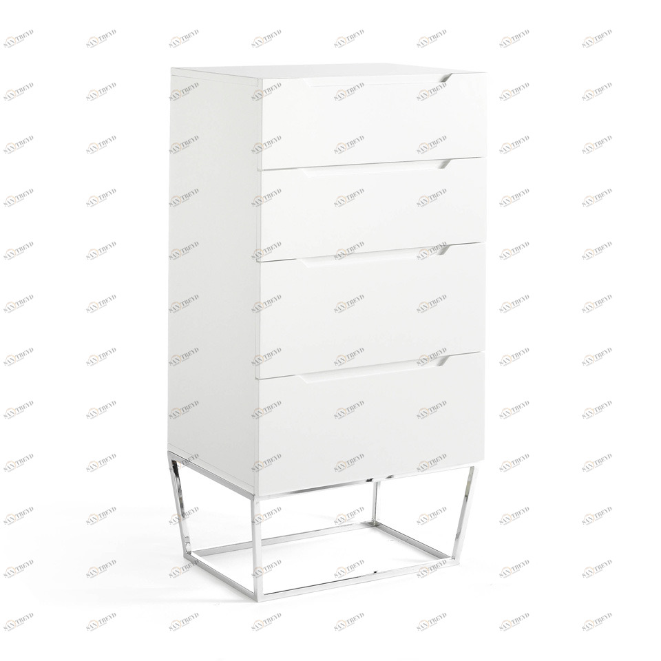 Комод с четырьмя ящиками с металлическими ножками белый от Angel Cerda ANGEL CERDA ДИЗАЙНЕРСКИЕ, CP1801 00-3865659 Белый 