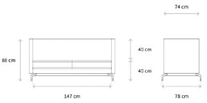 2-местный тканевый диван