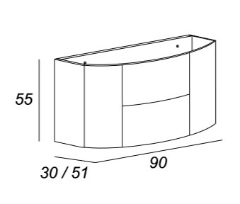 Мебель для ванной CEZARES EDEN 91 Rovere scuro Soft - Вид №3