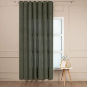 AMORE MIO Штора на люверсах зеленая велюровая 200x280 см 89433189