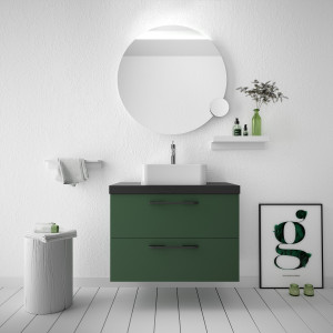 81709 SALGAR Мебель для умывальника FUSSION CHROME 800 2 ящика ROYAL GREEN 797 x 540 x 450 мм Королевский зеленый