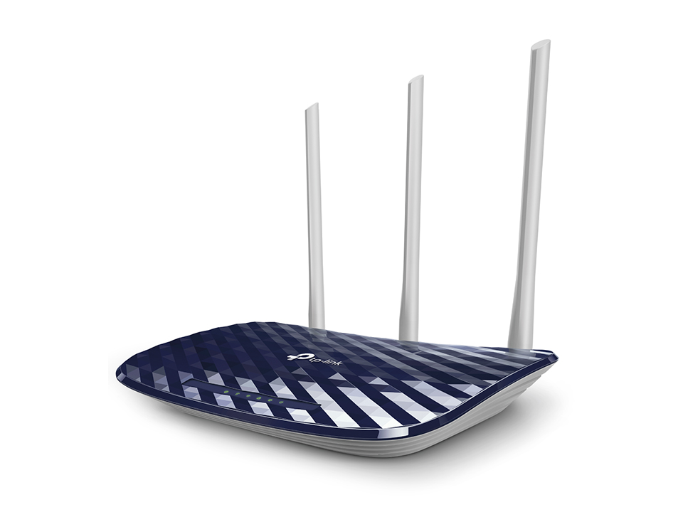 ARCHER C20(ISP) Ac750 wireless dual band router, 433 at 5 ghz +300 mbps at 2.4 ghz, 802.11ac/a/b/g/n, 1 port wan 10/100 mbps + 4 ports lan 10/100 mbps, 3 fixed antennas TP-Link Santreyd  - Вид №1