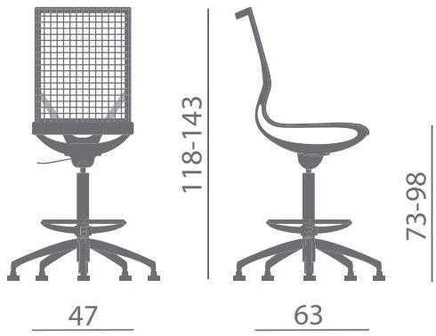 Kastel 5-спицевый офисный табурет с подставкой для ног Key line sun-id-1502507 - Вид №2