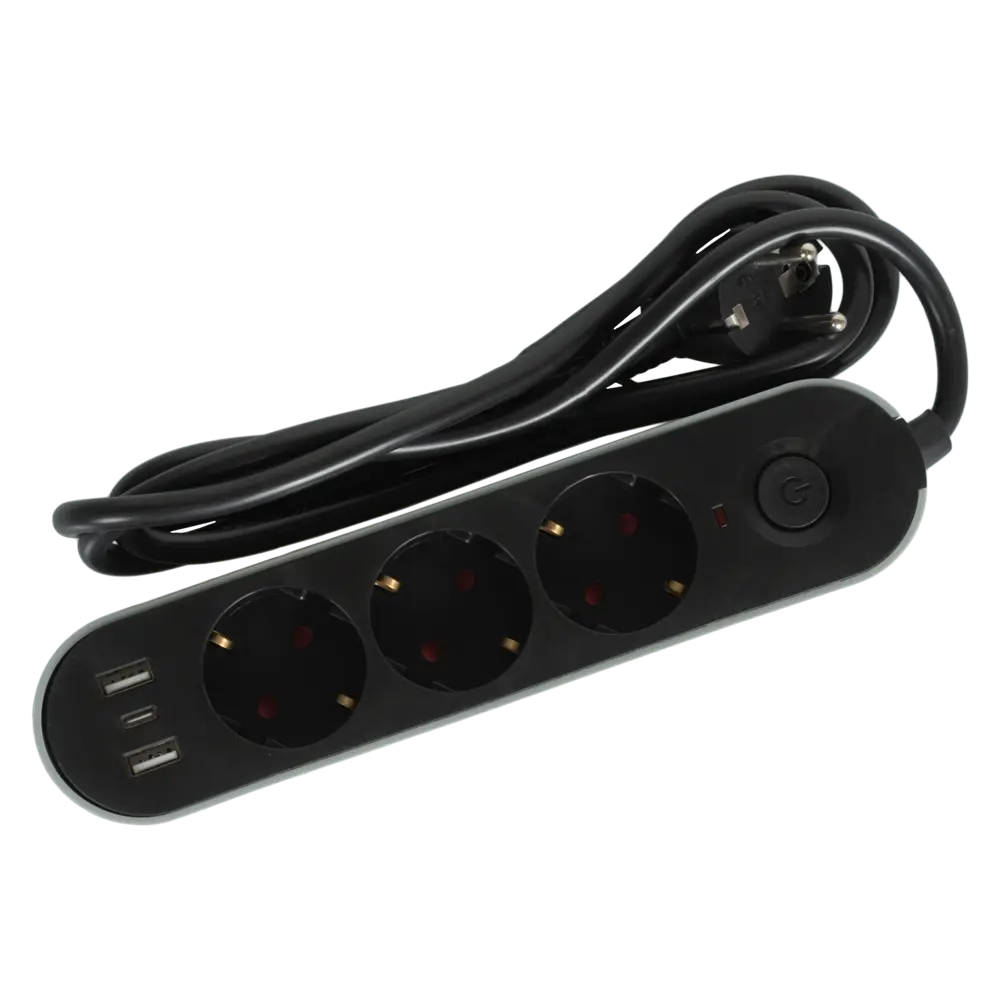 Удлинитель бытовой Skybeam 3 розетки 1.5 м черный 89376449 STLM-1564816